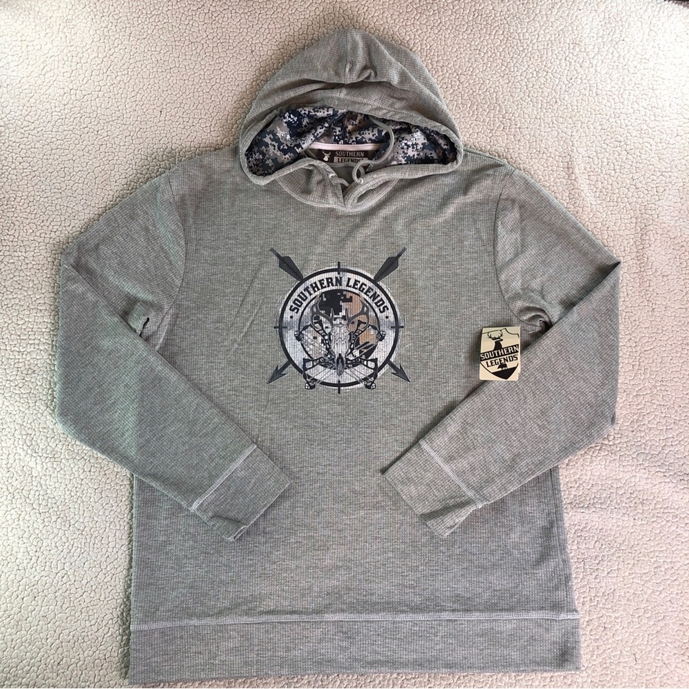 Southern Legends Men’s Gray Moisture Wicking Size Large Deer Head Hoodie